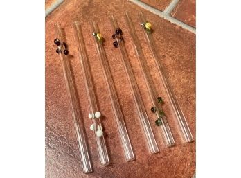 Set Of 6 Glass Straws/ Stirrers