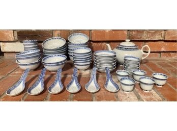 Matching Blue And White Asian Style Dishes