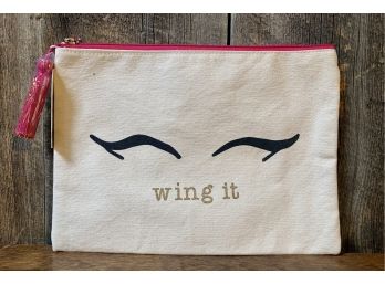 NEW! Mud Pie Cloth Makeup Bag- 'Wing It'