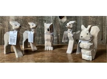 New! Carved Wood Woodland Animals