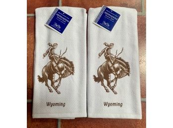 NEW! 2 Wyoming Souvenir Dish Towels