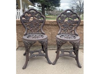 2 Ornate Plastic Garden Chairs