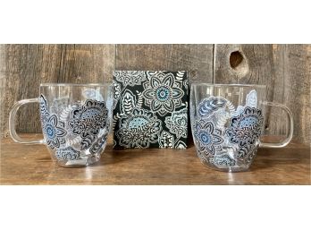 NEW! Teal/ Black Mugs With Gift Box