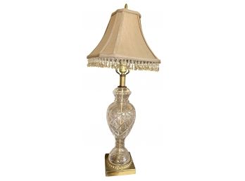 Crystal Table Lamp With Brass Base