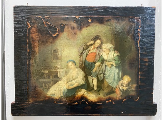 Victorian Picture Printed On Wood