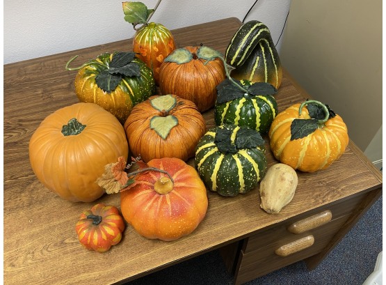 Lot Of Pumpkins And Gourds