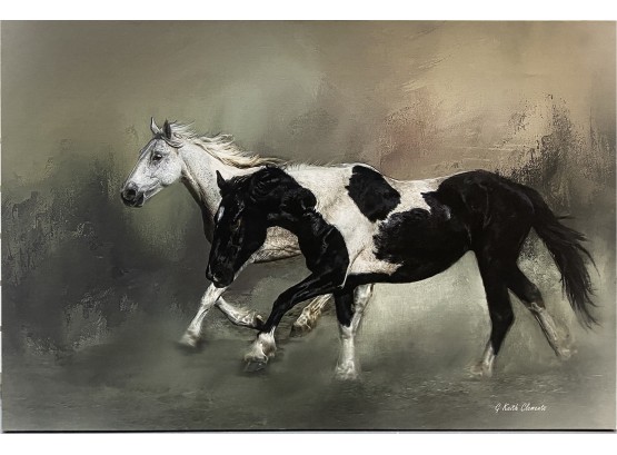 Horse Print On Canvas By G. Keith Clamence