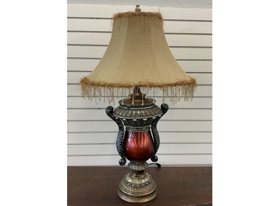 Ornate Lamp With Orange Hues