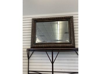 Embossed Floral Mirror With Beveled Glass