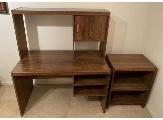 Plywood Desk And Side Cabinet