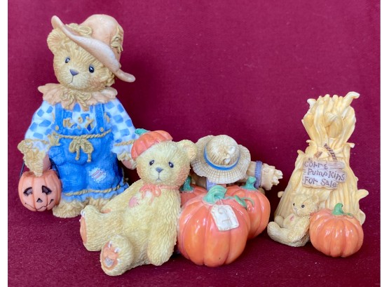 Collection Of Small Fall Harvest Cherished Teddies