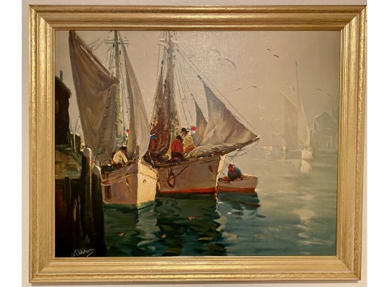 Large Vintage Sailboat Print (34 Inches By 18 Inches)