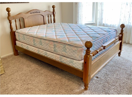 Beautiful Solid Wood Bed With Cute Acorn Accent