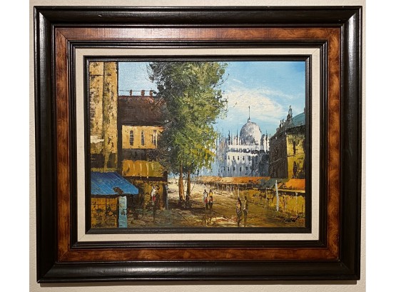 Painting Of Plaza Signed Martin