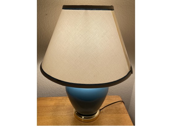 Blue Vintage Lamp By Underwriters Laboratories (18 Inches Tall With Shade)
