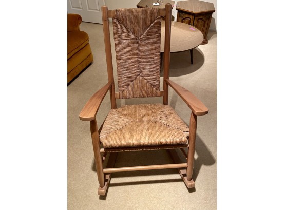 Wood And Wicker Rocking Chair