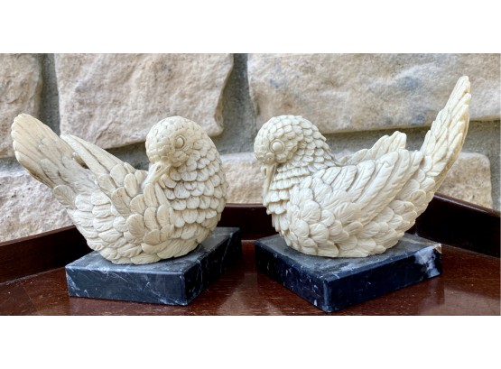 Two Doves By Sculptor A Santini Classic Figure Made In Italy