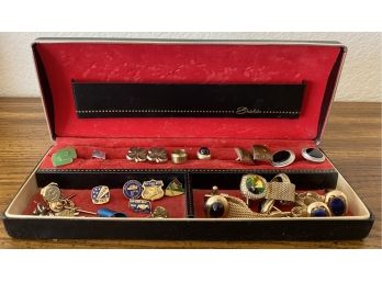 Lot Of Vintage Men's Pins Including Hickok Clips In Vintage Shields Case