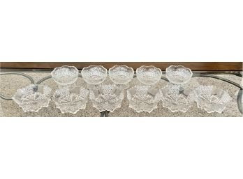 Collection Of Small Cut Glass Cups And Bowls