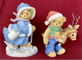 'Skating On Holiday Joy'  CANDACE And 'Bring Joy To Those You Hold Dear' RALPH Cherished Teddies