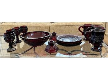 Collection Of Avon Ruby Red Dinerware