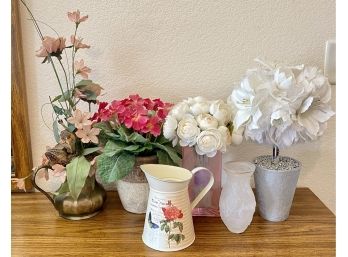 Pretty Lot Of Vases And Faux Flowers