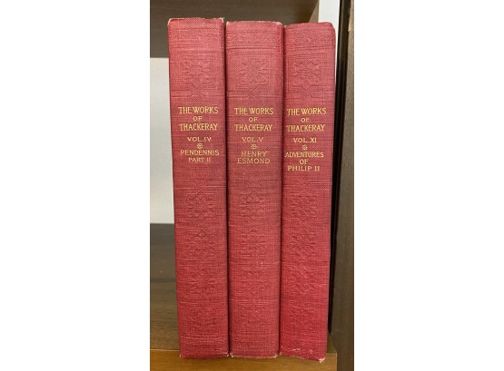 Set Of Three Vintage Hardcovers 'The Works Of Thackeray'