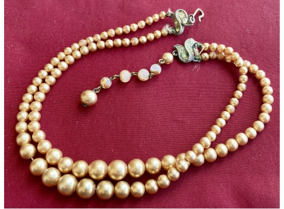 Rose Gold Colored Faux Pearl Vintage Bracelet