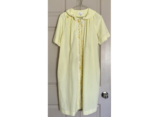 Vintage Yellow Embroidered House Dress