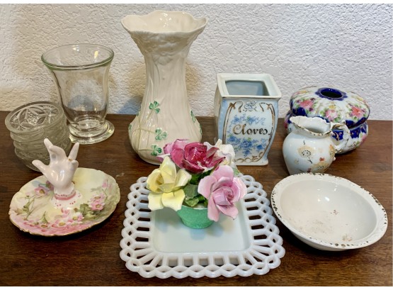 Lot Of Miscellaneous China Including Cute Limoges Ring Display Tray