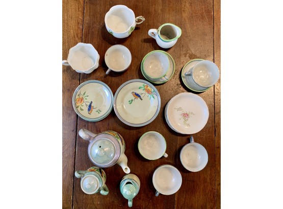 Adorable Lot Of Unmarked Small China Pieces For Children's Tea Set!