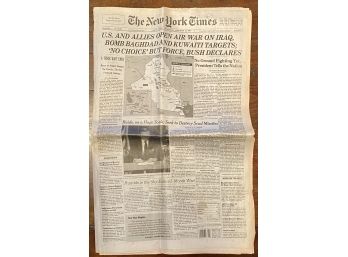 New York Times Jan 17, 1991' U.s And Allies Open Air War On Iraq'