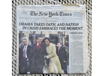 New York Times--Jan. 21, 2009 Features Obama Taking Oath Of Office.