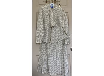 Vintage Striped Shirt And Skirt Suit