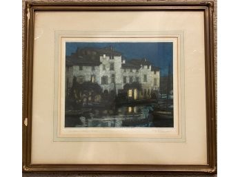 Signed Etching With Aquatint By Frederick Marriot In Frame