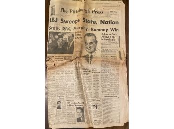 The Pittsburgh Press--Nov. 4, 1964 (feat. LBJ Presidential Victory)