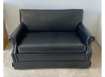 Black Faux Leather Loveseat (pullout)