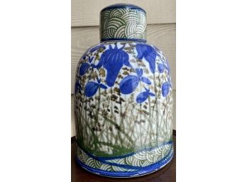 Vintage 1970s Carris Pottery Of Tennessee Wild Flower Ginger Jar Vase