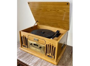 Wooden Turn Table And CD Player