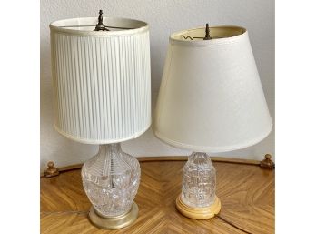 Two Vintage Glass Lamps