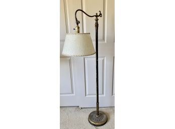 Vintage Brass And Wood Standing Lamp