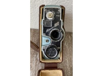 Vintage Bauer Film Camera In Leather Case