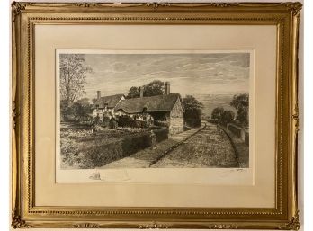 Etching On Paper 'Anne Hathaway House' England By James Fagan (Am. 1864--c. 1940)
