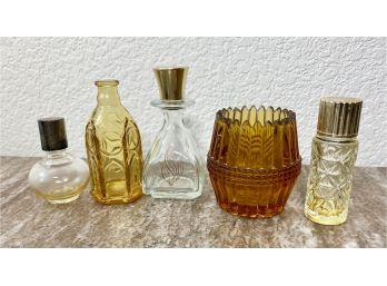 Lot Of Vintage Perfume Bottles And Jars (5 Pcs.) (2-3 Inches Tall)