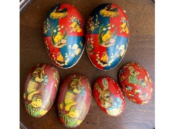(3) Vintage Decoupage Easter Eggs
