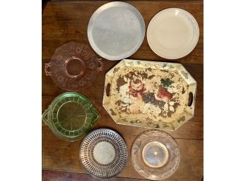 Lot Of Trays And Platters Incl.