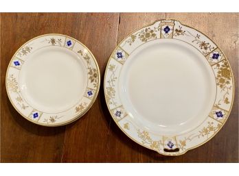 Stunning Blue And White Nippon China With Gilt And Blue Accents