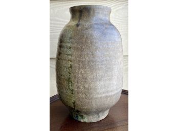 Vintage Multi-Colored Stoneware Signed Vase Signed J. Conrad
