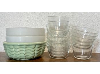 Collection Of Bowls Including Pyrex Condiment Bowls