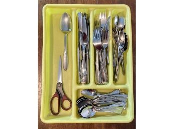 Misc. Mostly Stainless Steel Silverware Incl. And Northland, Oneida, Bola Holland, And  Fiskar Scissors